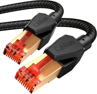 Cable de red Ethernet Cat 8 RJ45 20m (Lote de 1), 40Gbps 2000MHz Cable Internet LAN blindado Cable patch chapado en oro (20 metros)