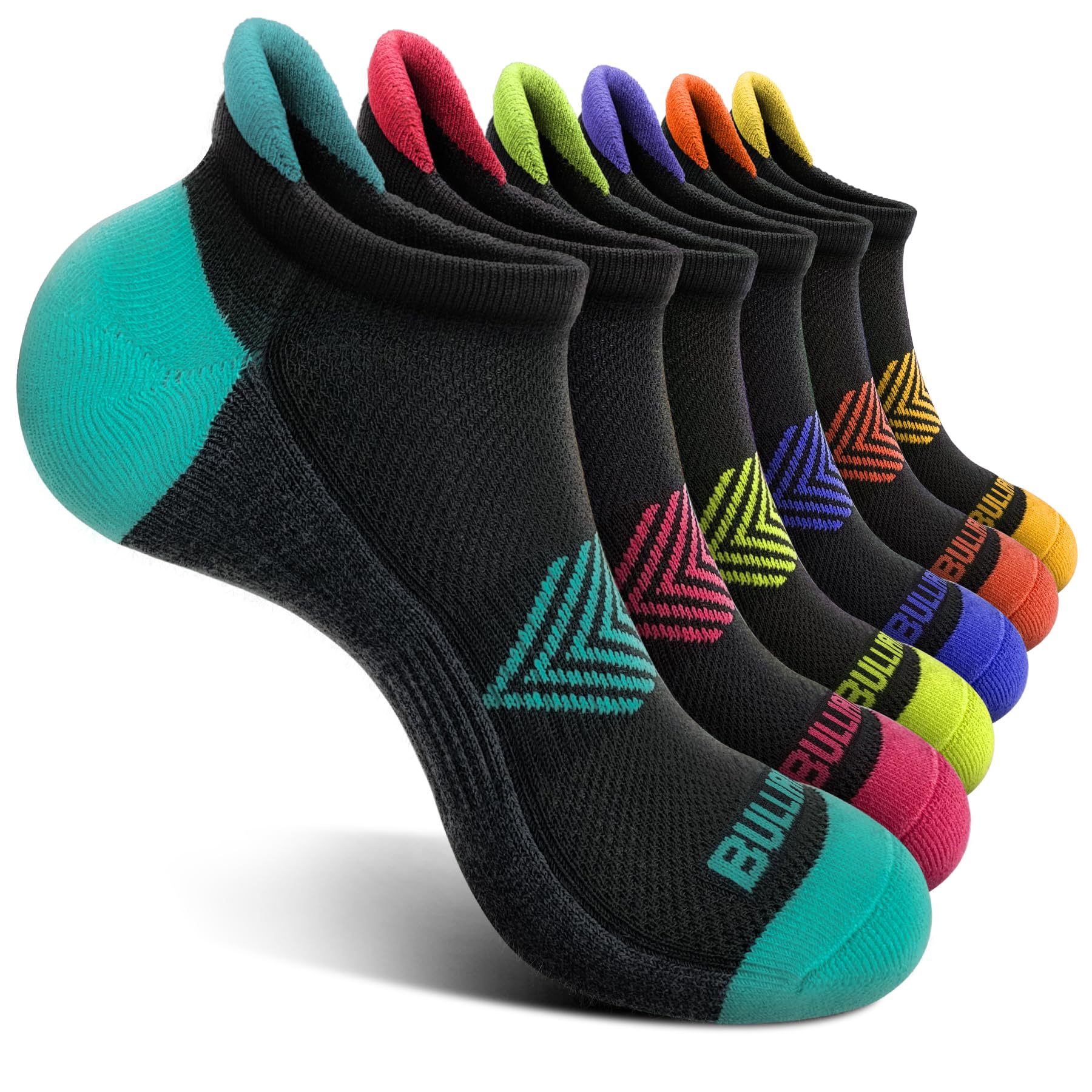 BULLIANT Men's Short Socks, 6 Pairs, Short Sports Breathable Ankle Socks, Moistu