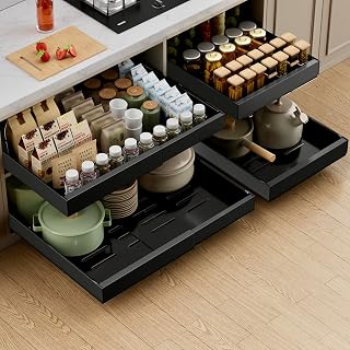 PAKETA 4 Pack Expandable Pull Out Cabinet Organizer,21" Deep