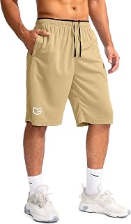 G Gradual Men's Basketball Shorts with Zipper Pockets Lightweight Quick Dry 11 Inch Long Shorts for Men Athletic Gym
