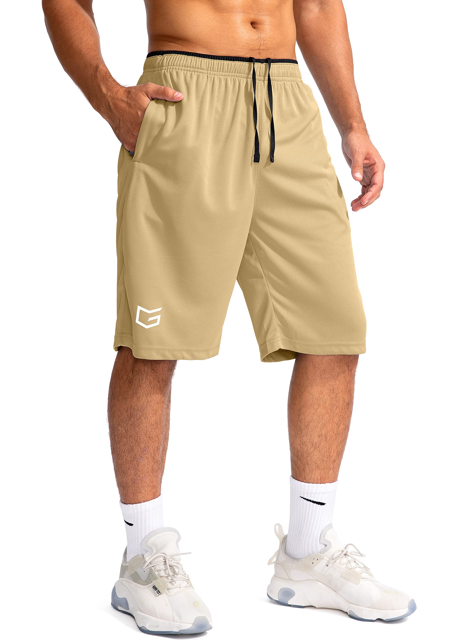 G Gradual Men's Basketball Shorts with Zipper Pockets Lightweight Quick Dry 11 I
