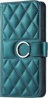 UnivoColors Galaxy S21 Plus 5G (SC-02B/SCG10) Quilted Leather Style Folio Case with Ring High Quality PU Elegant Cute Strap Magnetic Closure Full LCD Protection Excellent Card Storage Stand Function