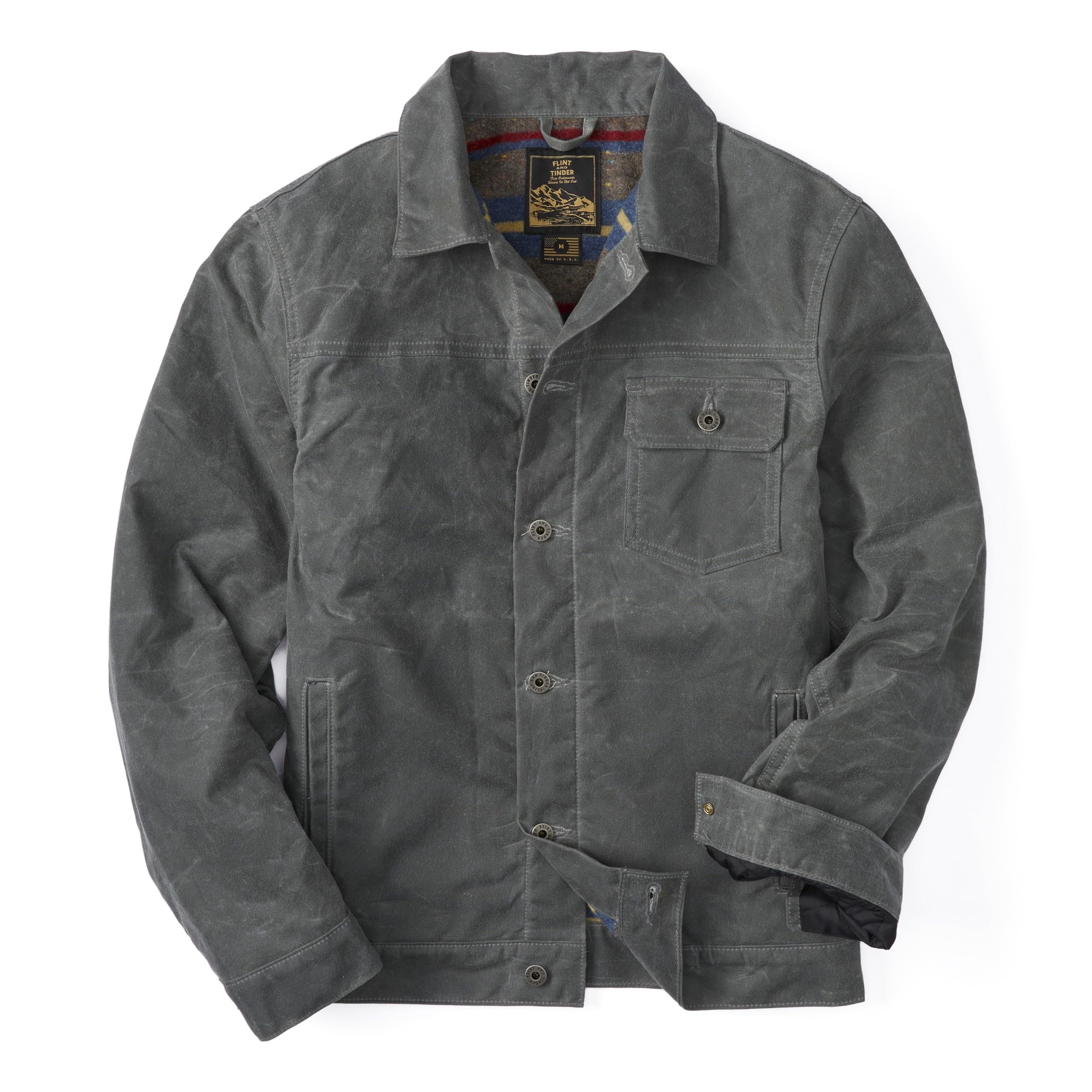 Huckberry Flint and Tinder Men's Wool-Lined Waxed Trucker Jacket, Built for Laye