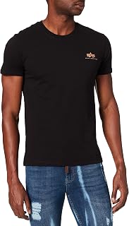 ALPHA INDUSTRIES Basic Small Logo Foil T-Shirt (Black/Gold,L)