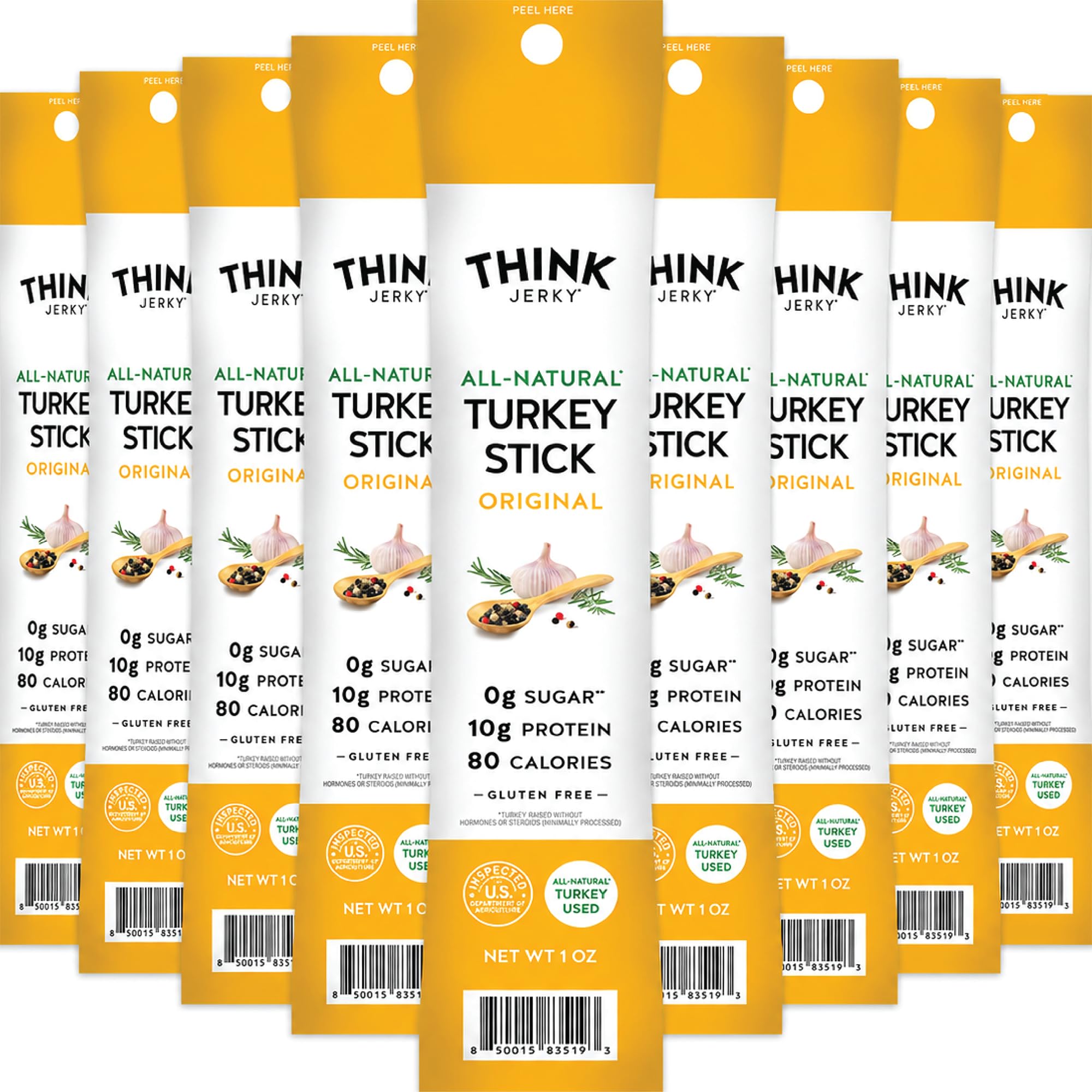 Think Jerky All-Natural Turkey Sticks, Gluten and Sugar Free, No Nitrates, Keto 