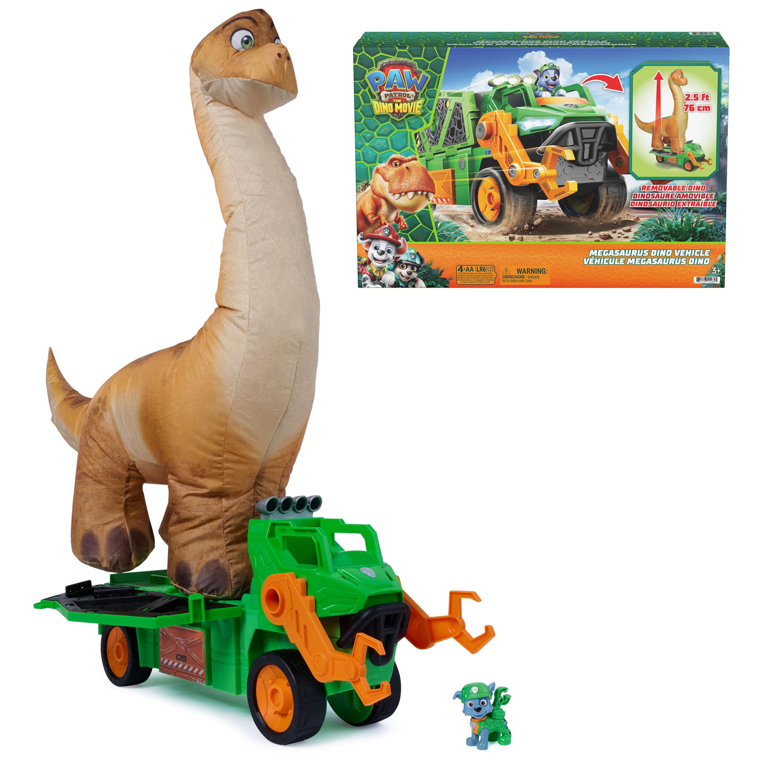 PAW Patrol: The Dino Movie Megasaurus Dino Vehicle with Inflatable Toy | Inflata