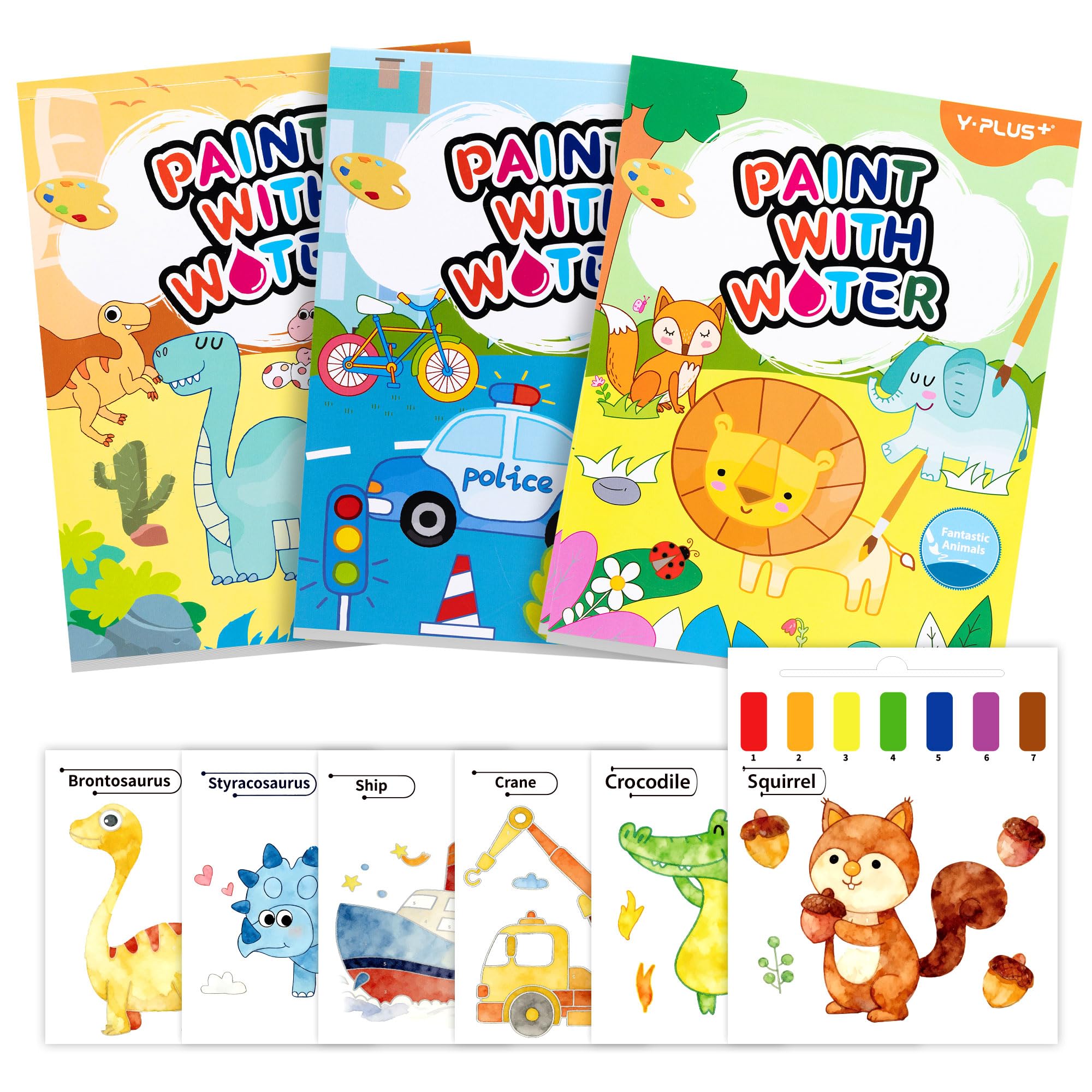 YPLUS Watercolor Books Coloring Book for Kids 3 Years Old and Up Clean Water Col