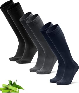 DANISH ENDURANCE Ultra Soft Bamboo Fiber Knee High Socks Men Women 3 Pairs