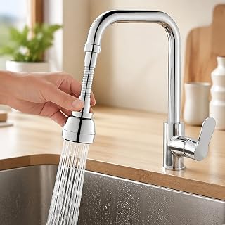 Kitchen Faucet Aerator with Sprayer - Adjustable Water Saving Nozzle for Easy Home Use (B)