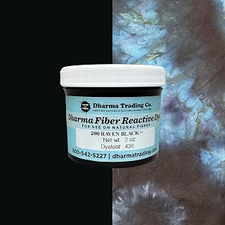 Dharma Fiber Reactive Procion MX Dye - Raven Black #200, 2 oz. | Professional Tie-Dye &amp; Ice Dye for Cotton &amp; Cellulose Fabrics. Vibrant, Permanent Color Trusted by Dyers Since 1969