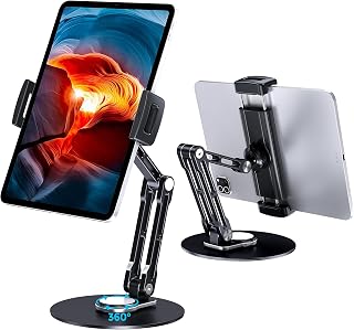 Tablet Stand Holder for Desk, Aluminum Swivel Stand for iPad