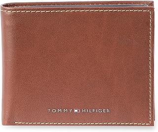Tommy Hilfiger mens Leather Bifold Wallet with Removable ID Window Tan/Navy