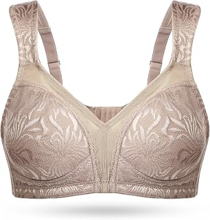 WingsLove Women's Full Cup Minimizer Bra Wide Straps Non-Wired No Padding Bra Comfort Plus Size