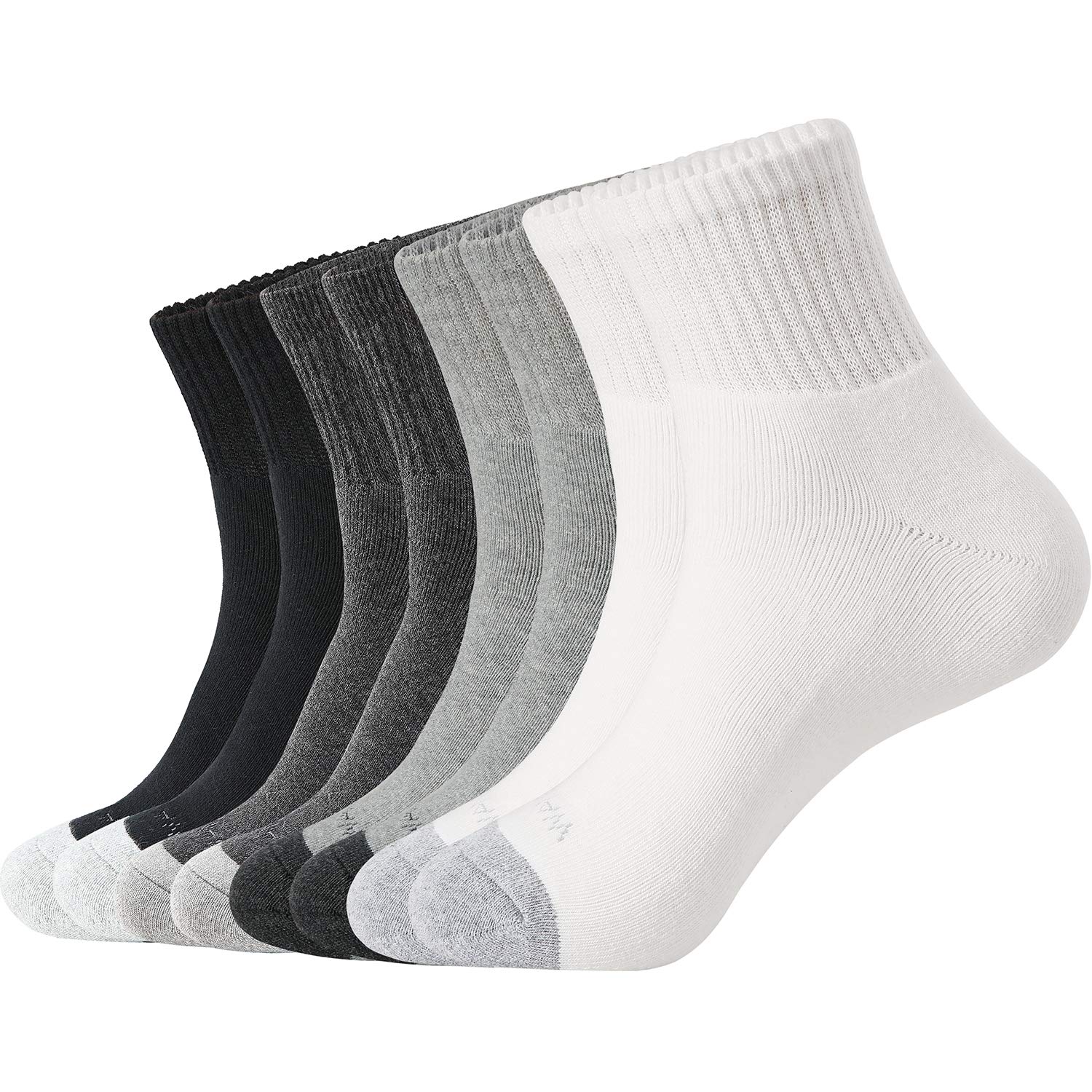 WANDER 3/8 Pairs Mens Womens Cotton Thick Sports Socks 39/9-12/12-15