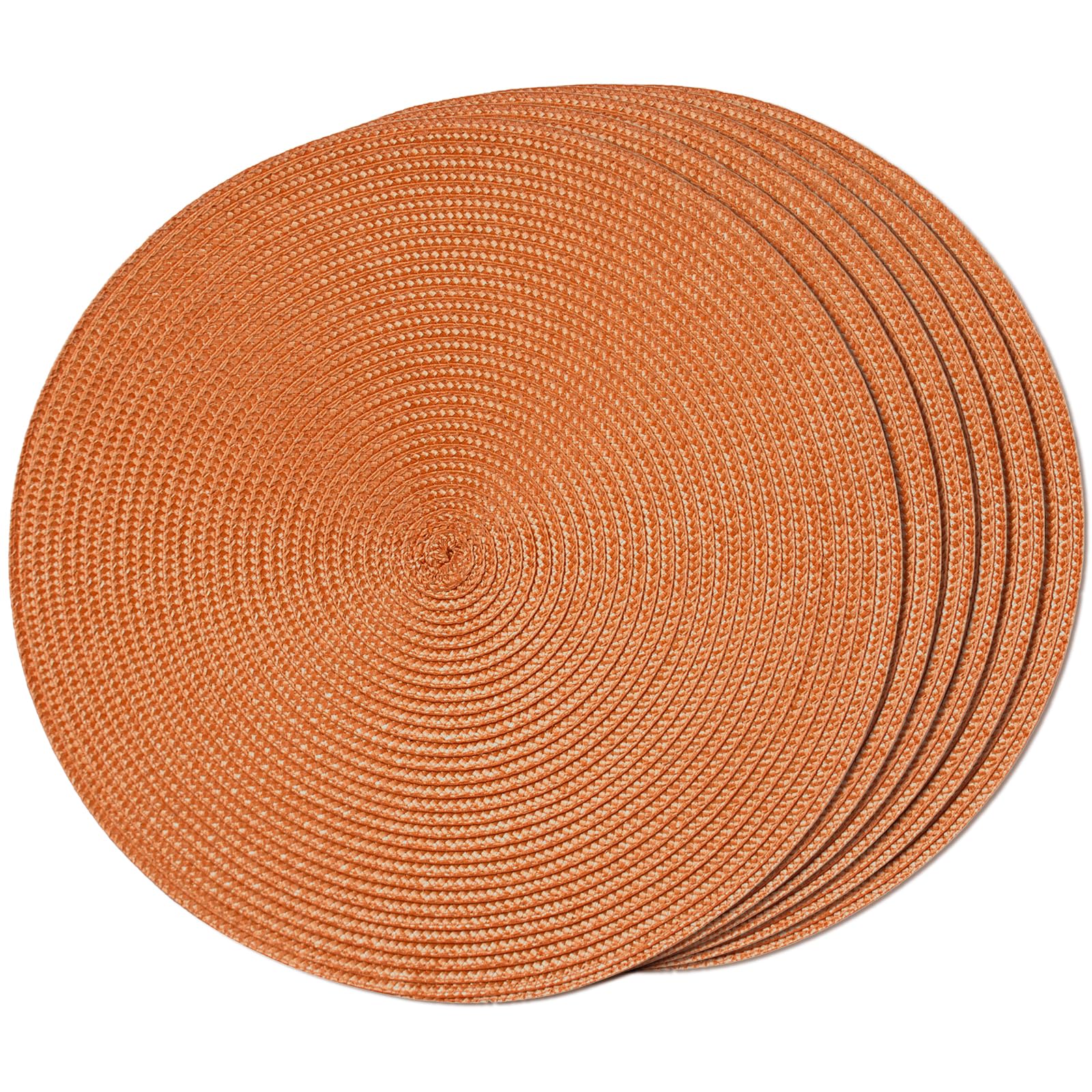 FunWheat Round Braided Placemats Set of 6 Table Mats for Dining Tables Woven Was