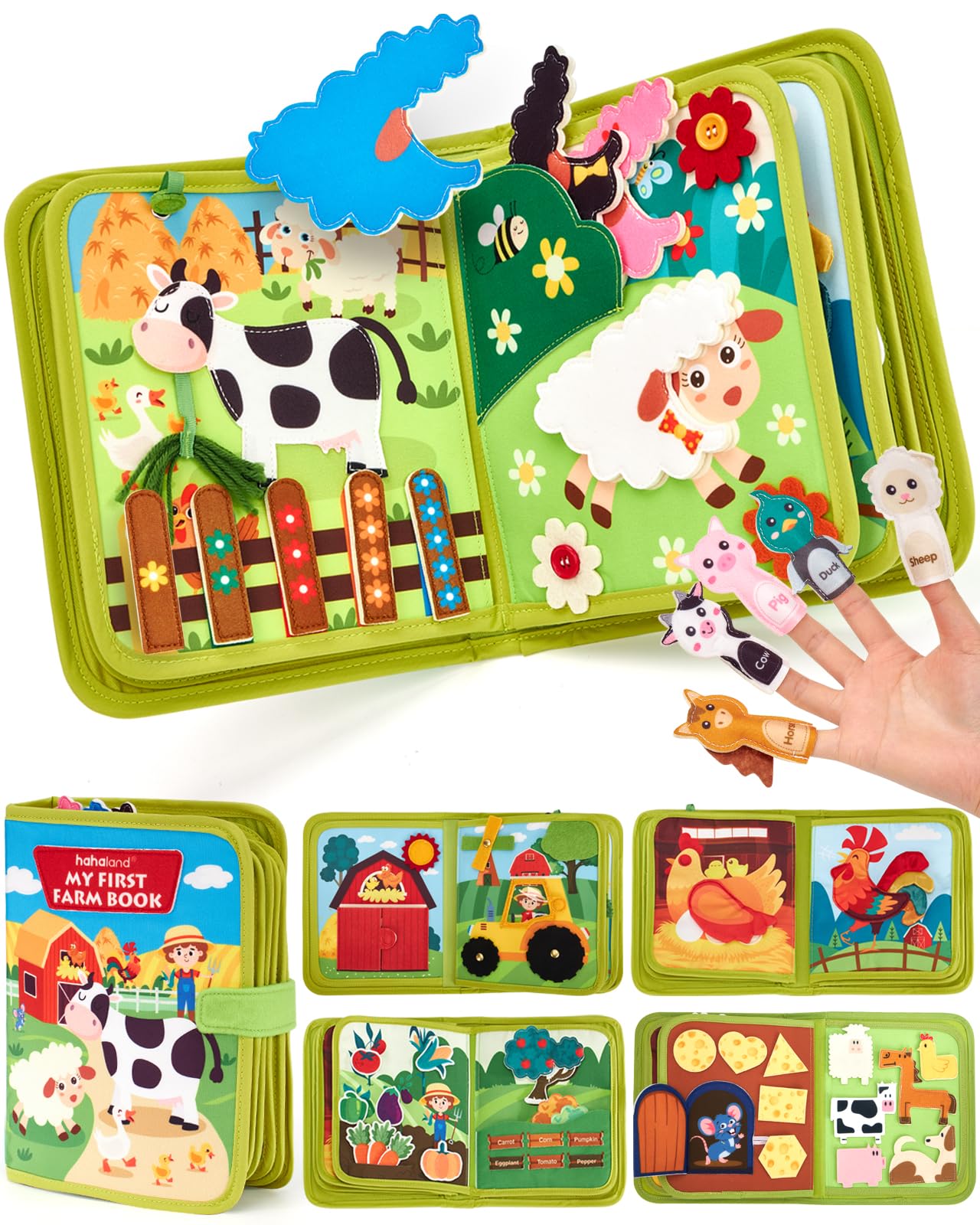 hahaland Busy Book for Toddlers 1-3 - Montessori Toys 1 Year Old Busy Board | 1 