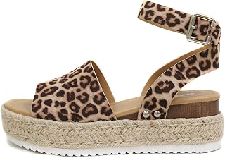 Soda Little Kids/Children/Girls Topic-IIS Espadrille Flatform Wedge Open Toe Sandals
