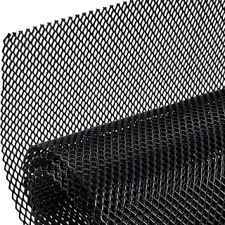 Car Grill Mesh, 40"x13" Trimmable Aluminum Alloy Automotive Grilles Mesh, Universal Black Vehicle Grill Mesh for Front Bumper (Rhombic Hole 3 * 6MM)