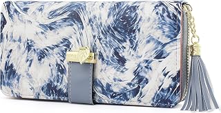 Pomelo Best - Ladies Leather Wallet with Credit Card Holder for 12 Cards, Classic, Colour: Fog Blue, M, Classic