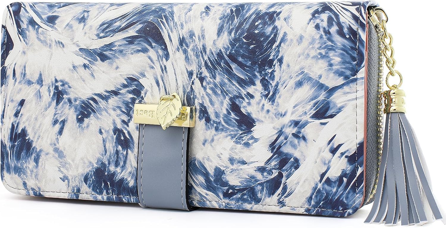 Pomelo Best - Ladies Leather Wallet with Credit Card Holder for 12 Cards, Classi