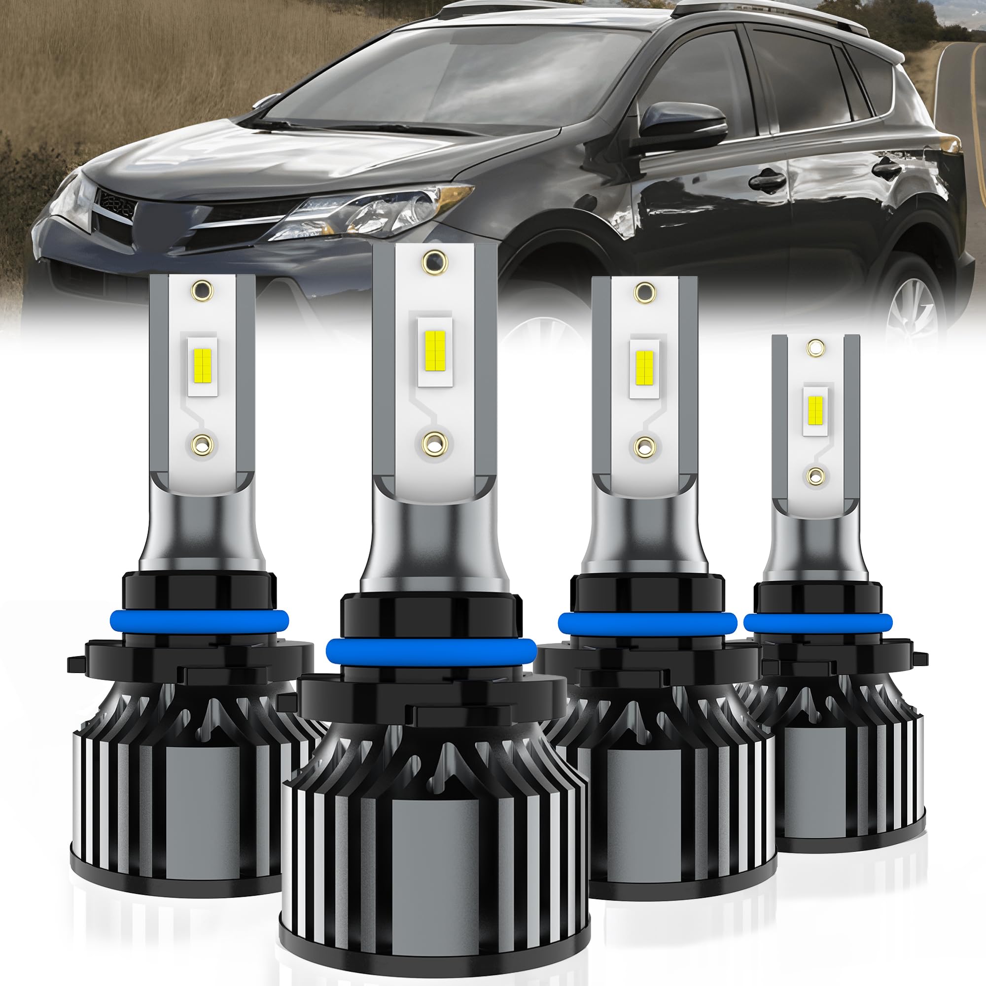 Led Headlights Fit for Toyota RAV4 2013-2015 Headlight Bulbs,9005/HB3/H10 High B