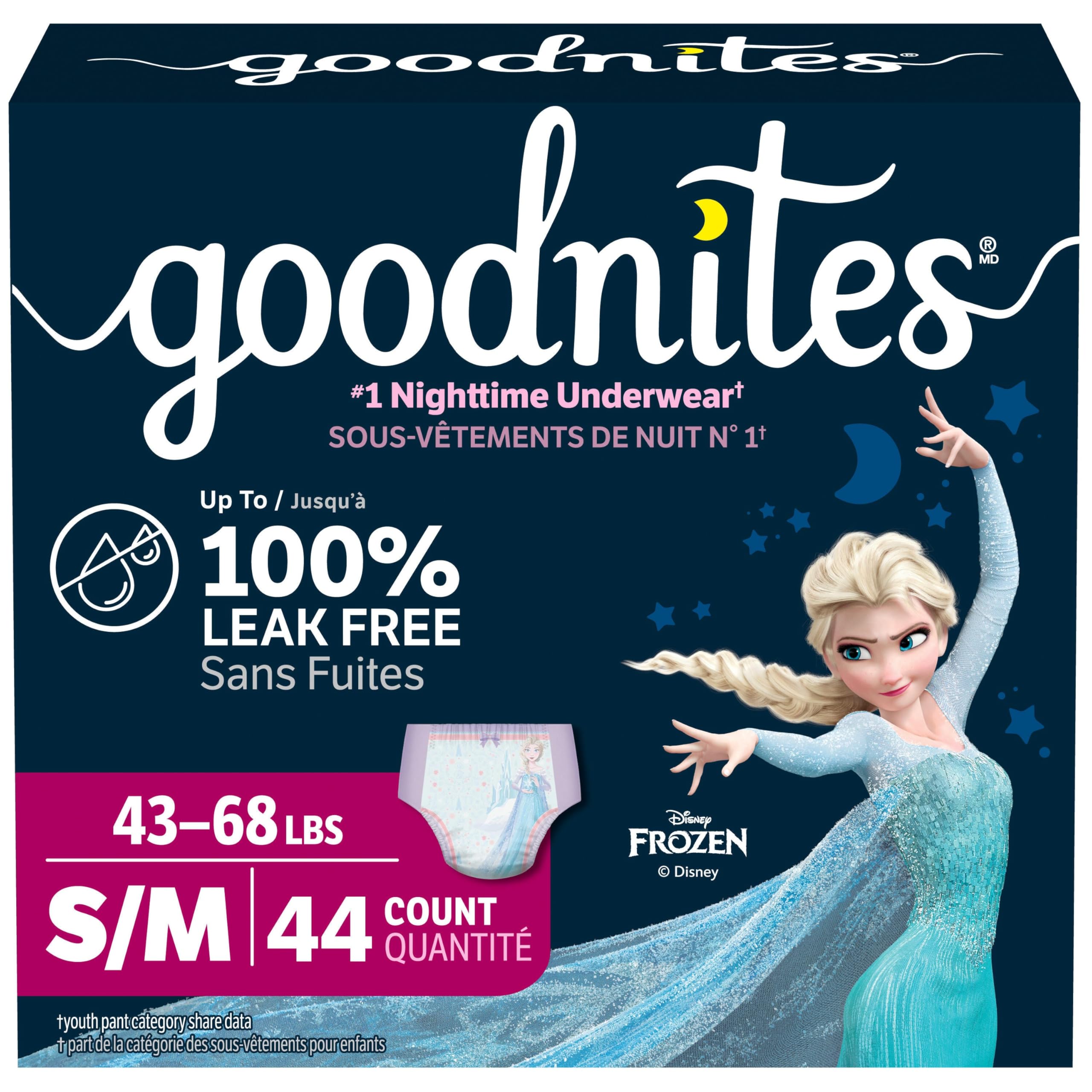 Huggies Goodnites Training Pants, Girls Bedwetting NightTime Underwear, Size S/M