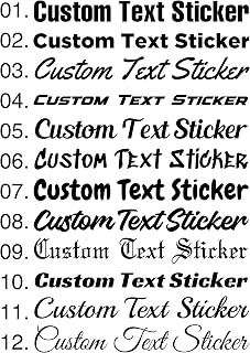 Custom Personalised Stickers | Waterproof Car Van Bumper Window Funny Name Letter Vinyl Decal Sticker | Outdoors Use 5-7 Years | 20-140cm | 40 Matt Gloss Colours | 30 Font Styles