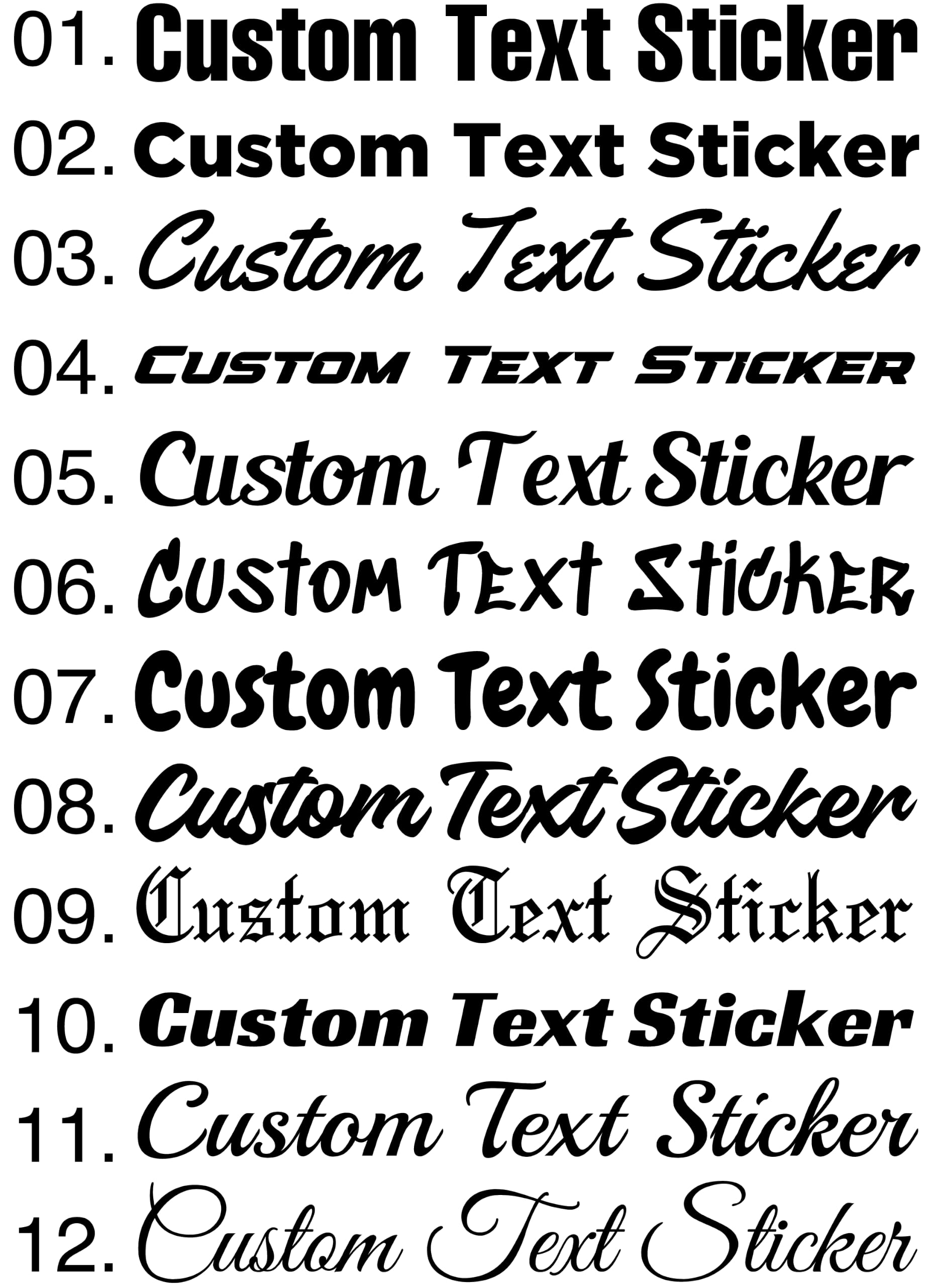 Custom Personalised Stickers | Waterproof Car Van Bumper Window Funny Name Lette