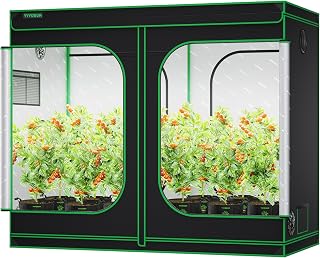 VIVOSUN S848 4x8 Grow Tent 96"x48"x80" High Reflective Mylar Tent | Easy View Observation Window & Floor Tray, 100% Reflective Mylar Interior, Sturdy Metal Frame for Hydroponic Setup