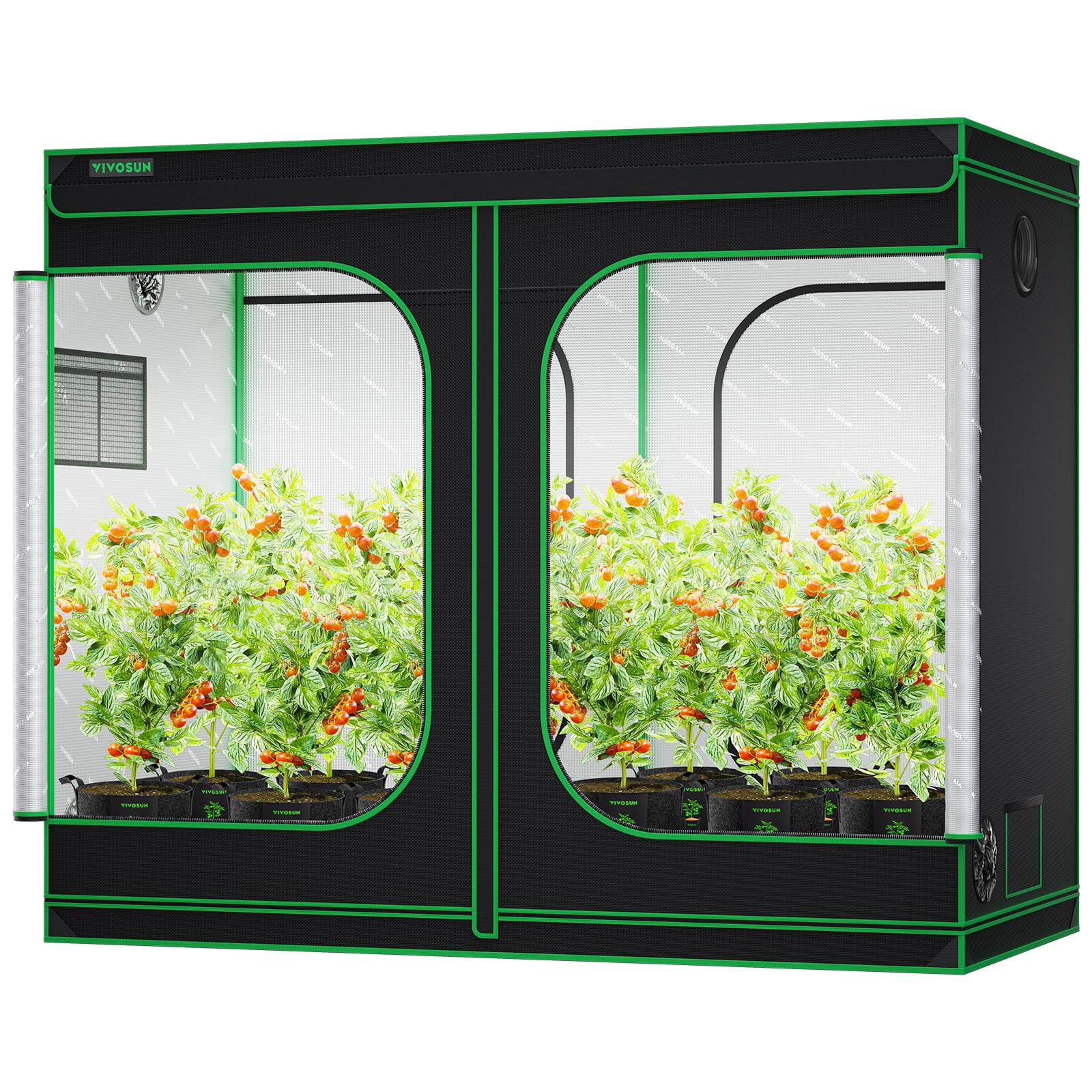 VIVOSUN S848 4x8 Grow Tent 96"x48"x80" High Reflective Mylar Tent | Easy View Ob