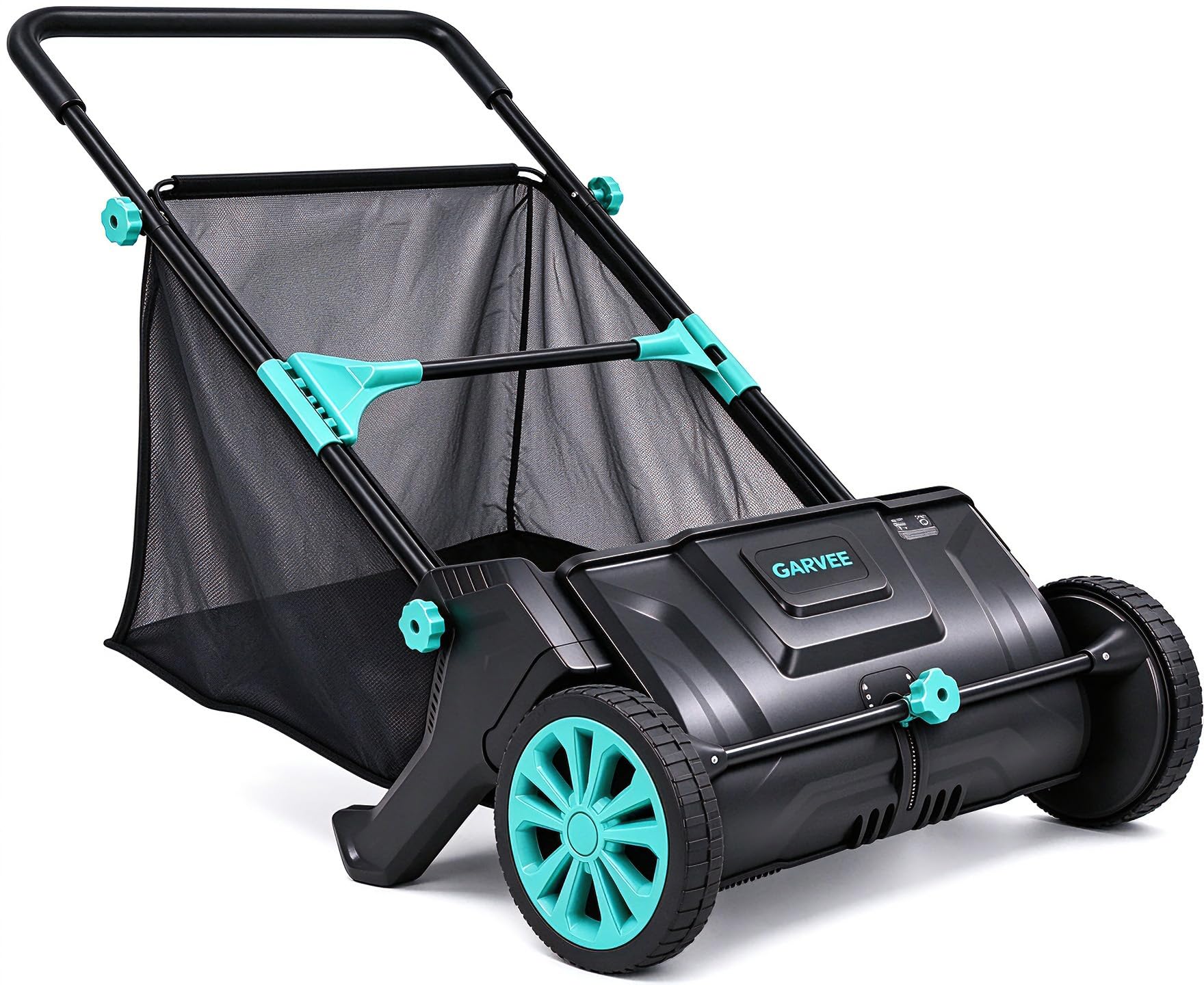 Garvee Manual Push Lawn Sweeper 21" Leaf & Grass Collector | 3.5 Cu. ft. Hopper 