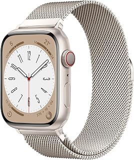 Original Milanese Loop Compatible with Apple Watch Bands for Women & Men | 40/41/42/38mm Stainless Steel Mesh Strap with Magnetic Clasp, Casual & Business, Fits iWatch Series 12 11 10 9 8 7 SE 6 5 4 3