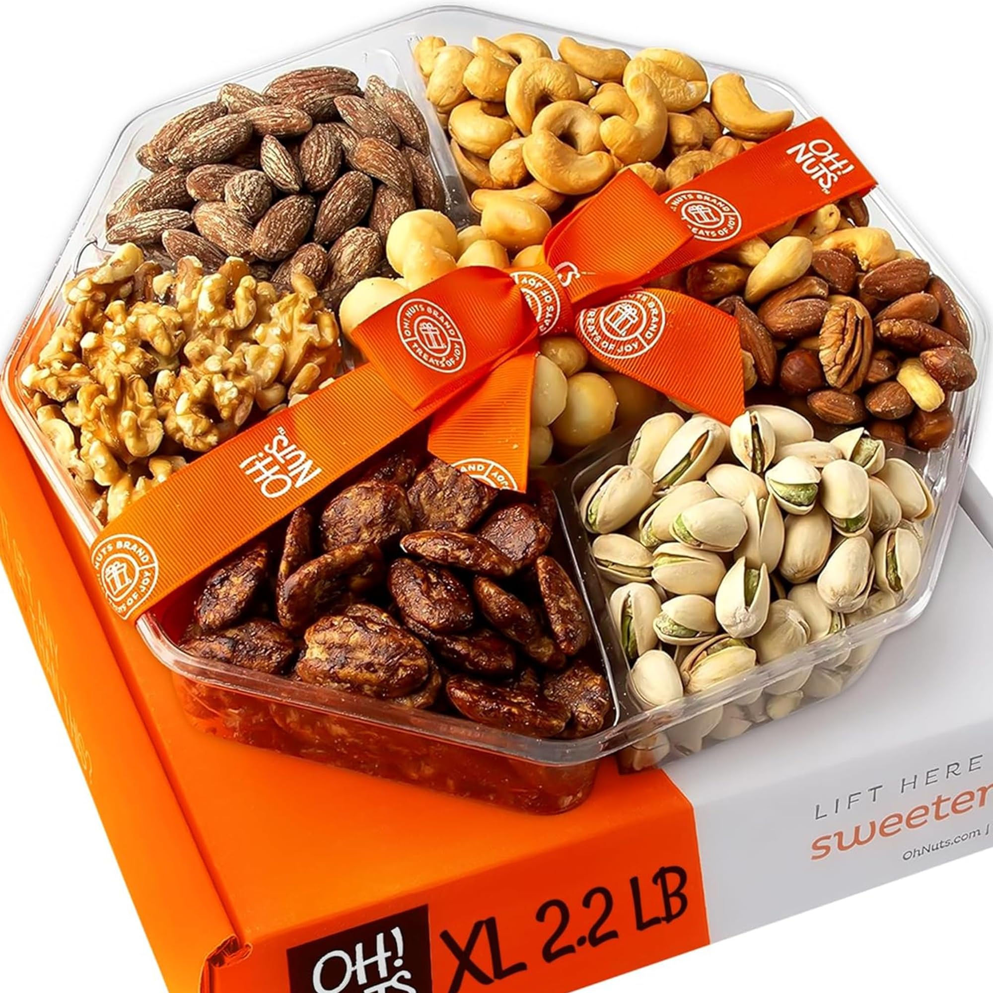 Oh! Nuts 7 Variety Nuts Gift Basket - Healthy Food Assorted Nuts Gifts Baskets -