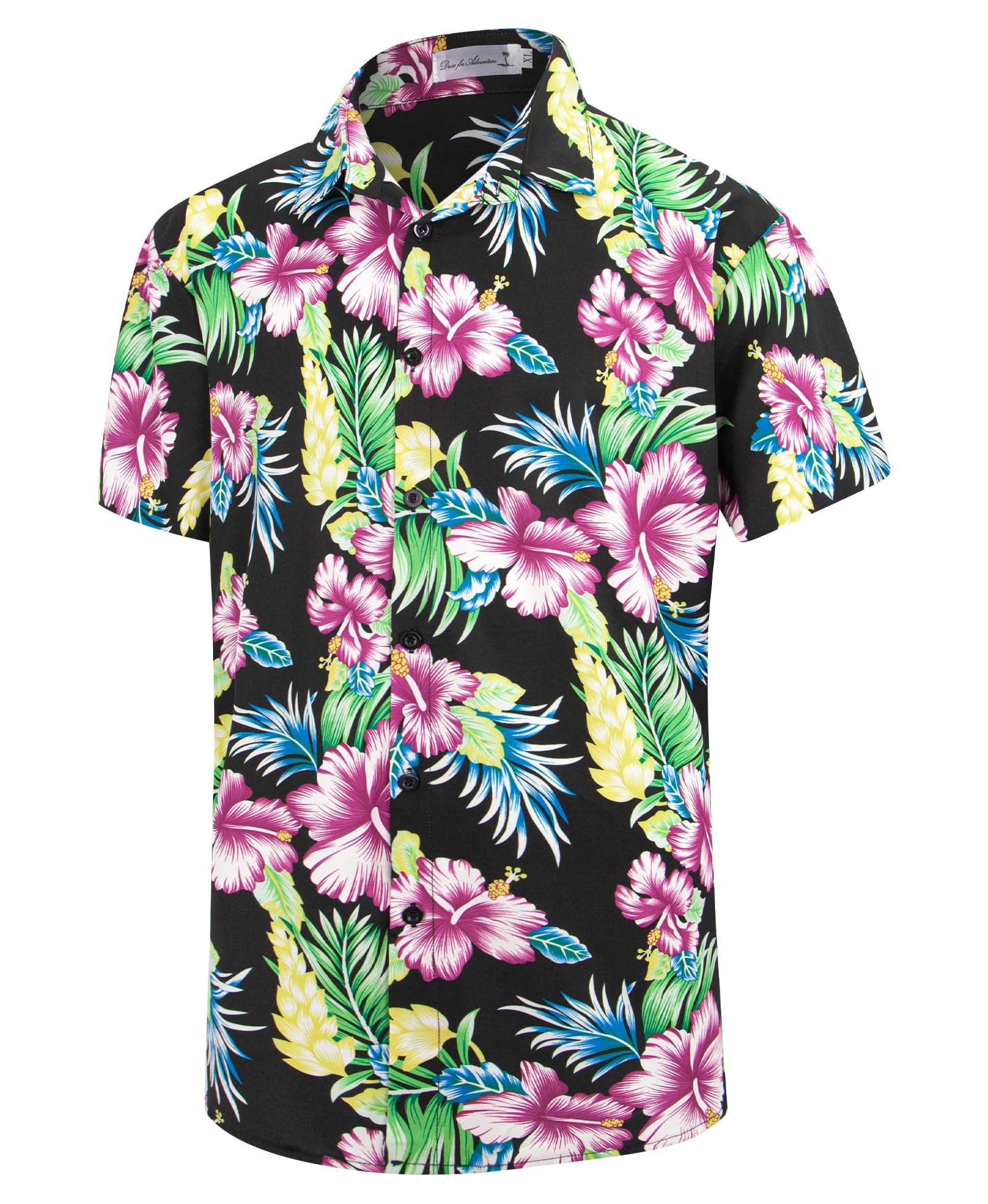 Weecreeture Floral Hawaiian Shirt Men Summer Button Down Shirt Short Sleeve Shir