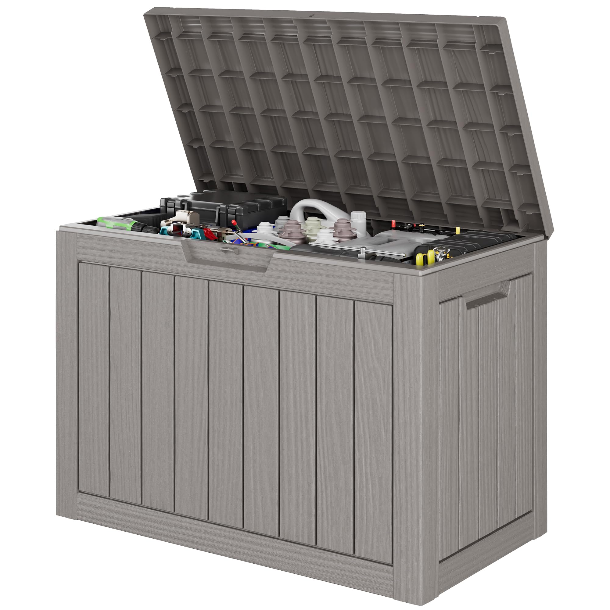GULAIMOAO Outdoor Storage Waterproof Deck Box for Patio (45 Gallon, Grey) | Lock