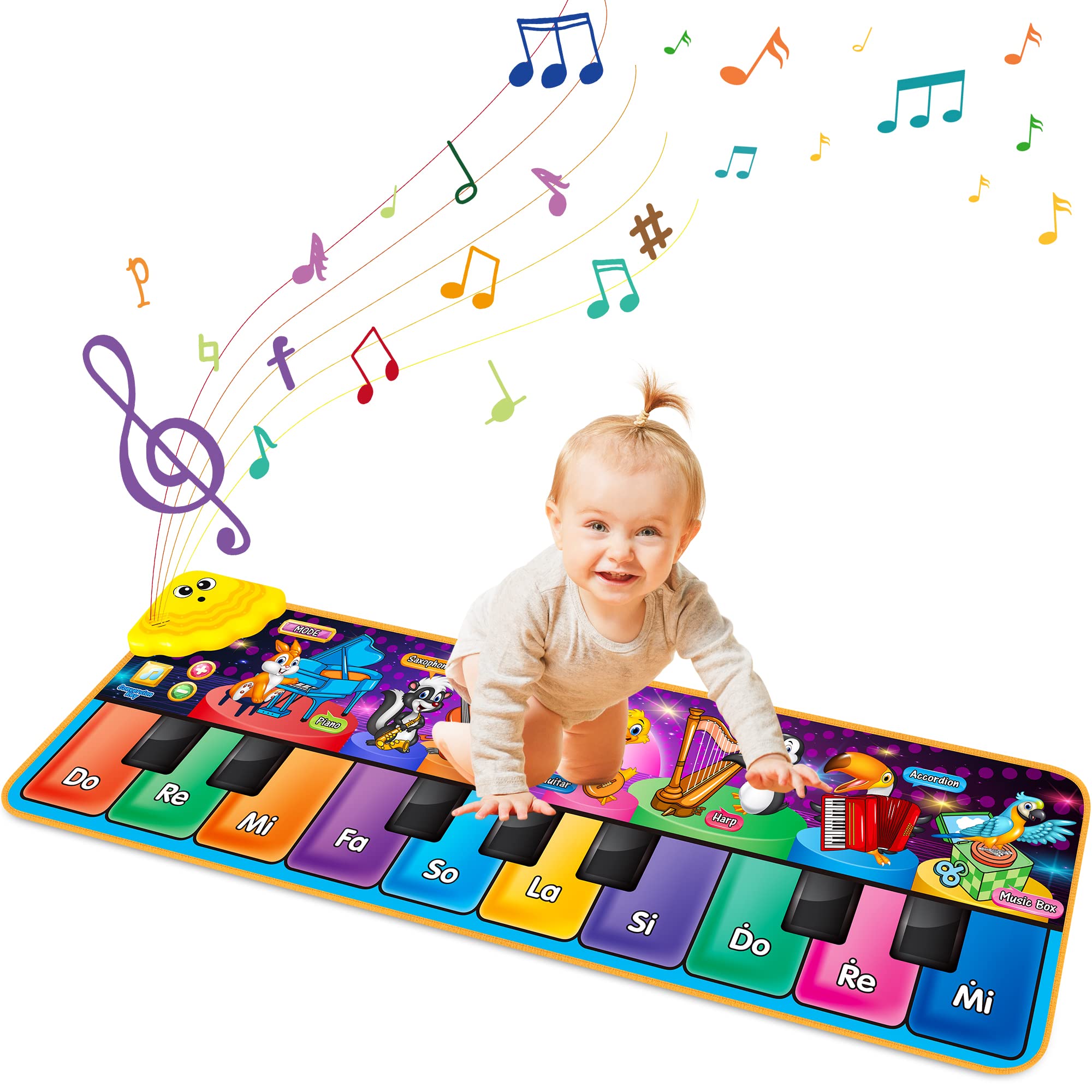 Tesok Kids Animals Musical Piano Mats with 10 Piano Keyboard | 25 Music Sounds,7