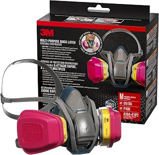 3M Pro Quick Latch Half Facepiece Reusable Respirator All-in-One Kit, Multi-purpose, M (1 Mask and 1-pair Cartridges)