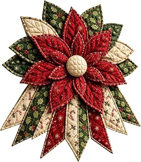 Quilted Christmas Tree Door Hanging Kit | DIY Wreath Sewing Project Kits Festive Quilted Christmas Door Hanging DIY Ornament Kit | 3D Padded Patchwork Wreath Door Hanger Kit for Front Decor，F-1 Pack
