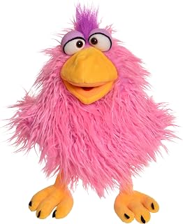 Living Puppets - Cheeks the Pink Chicken, 14 Inch Plush Hand Puppet for Boys and Girls