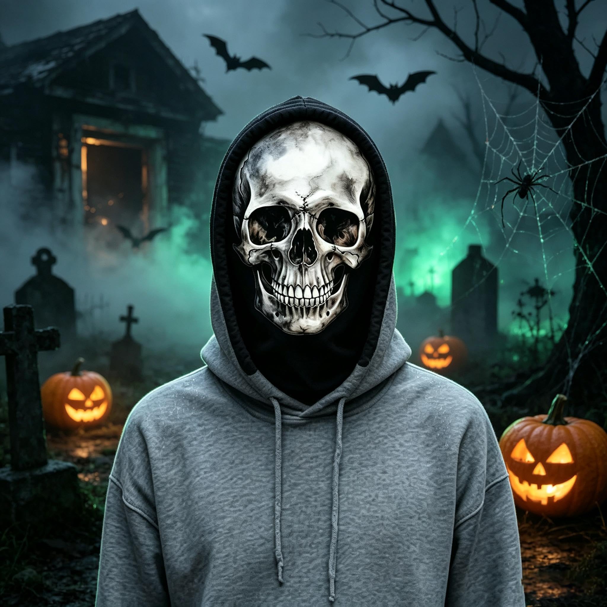1PC Microfiber Balaclava Realistic Skull Print Full Face Mask 3D Skeleton Hallow
