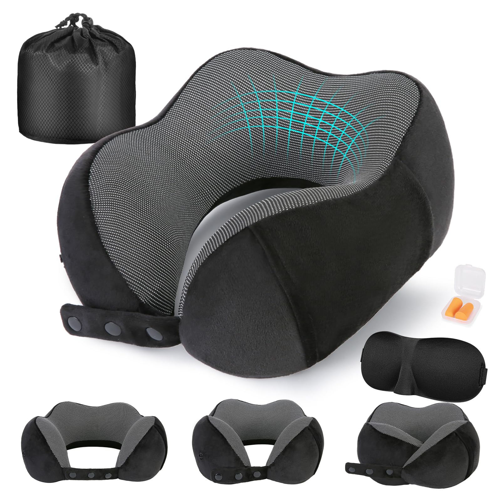 Cirorld Travel Pillow for Airplane, Neck Pillow for Travel, Memory Foam Travel N