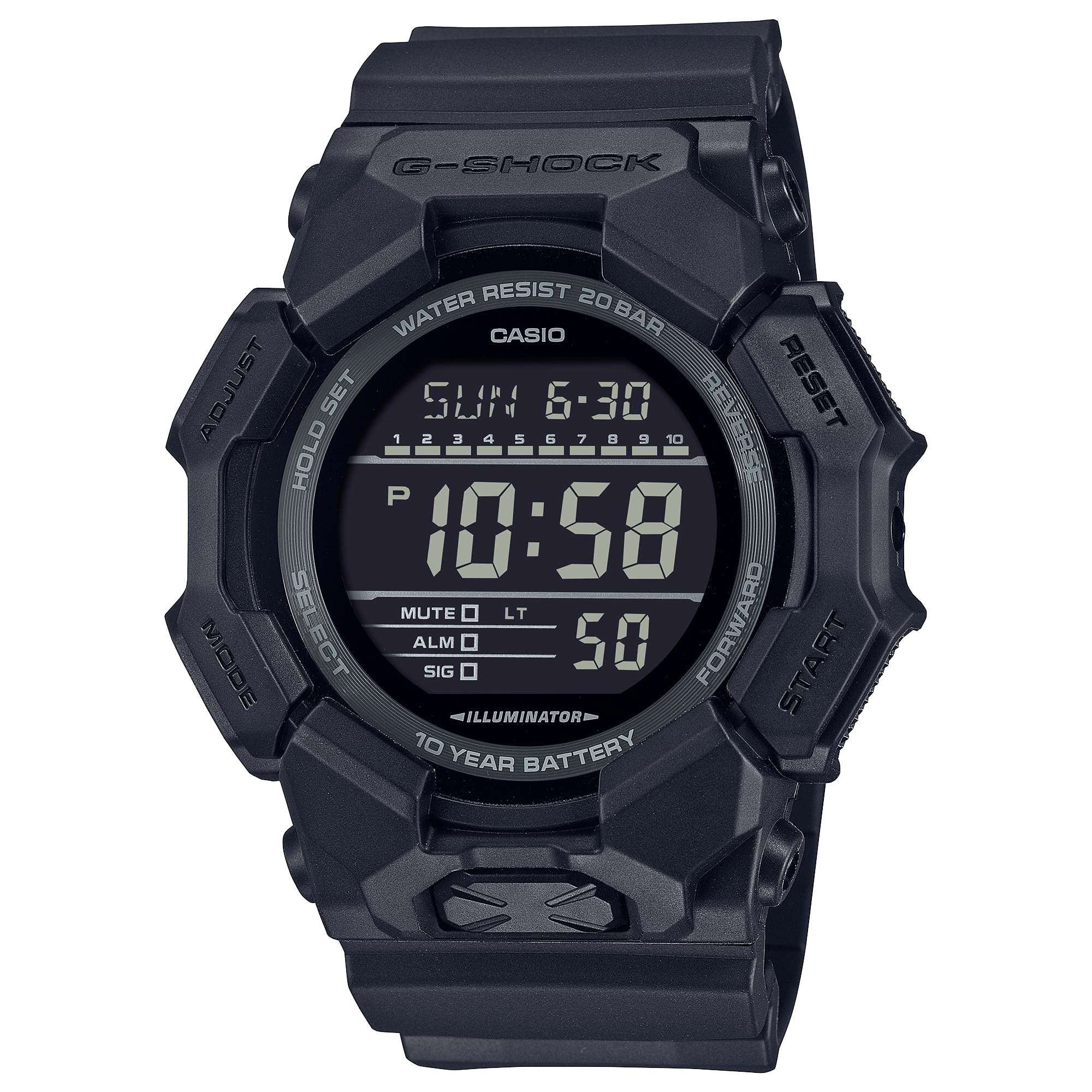 G-Shock Casio GD-010-1A1 Digital Watch with Black Resin Strap