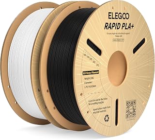 ELEGOO Rapid PLA Plus 3D Printer Filament Bundle 1.75mm Black/White 2KG