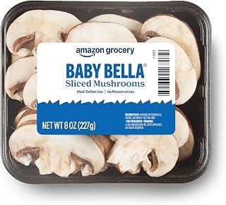 Amazon Grocery, Sliced Baby Bella Mushrooms, 8 Oz