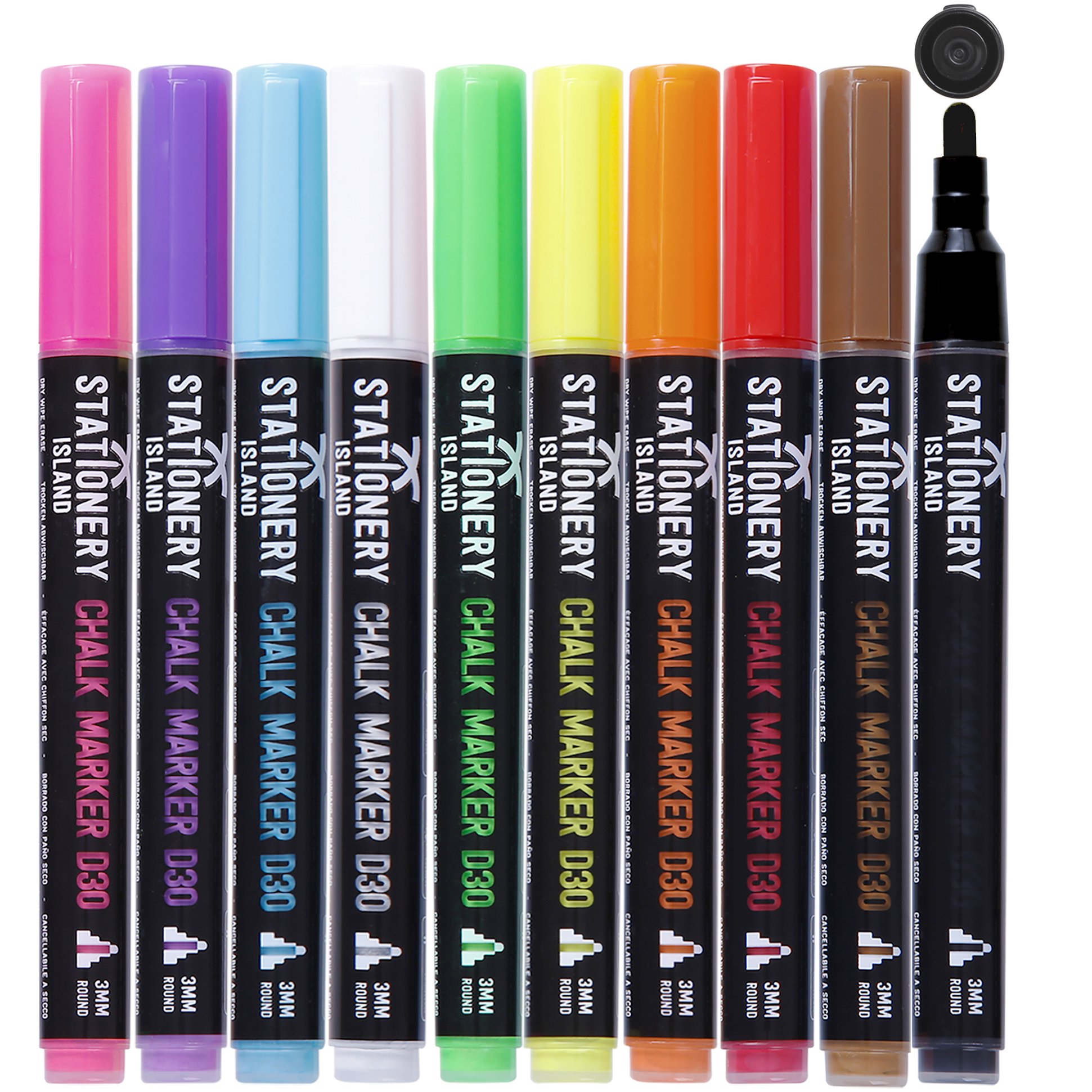 STATIONERY ISLAND Chalk Pens for blackboard, Liquid Chalk Markers for Chalkboard