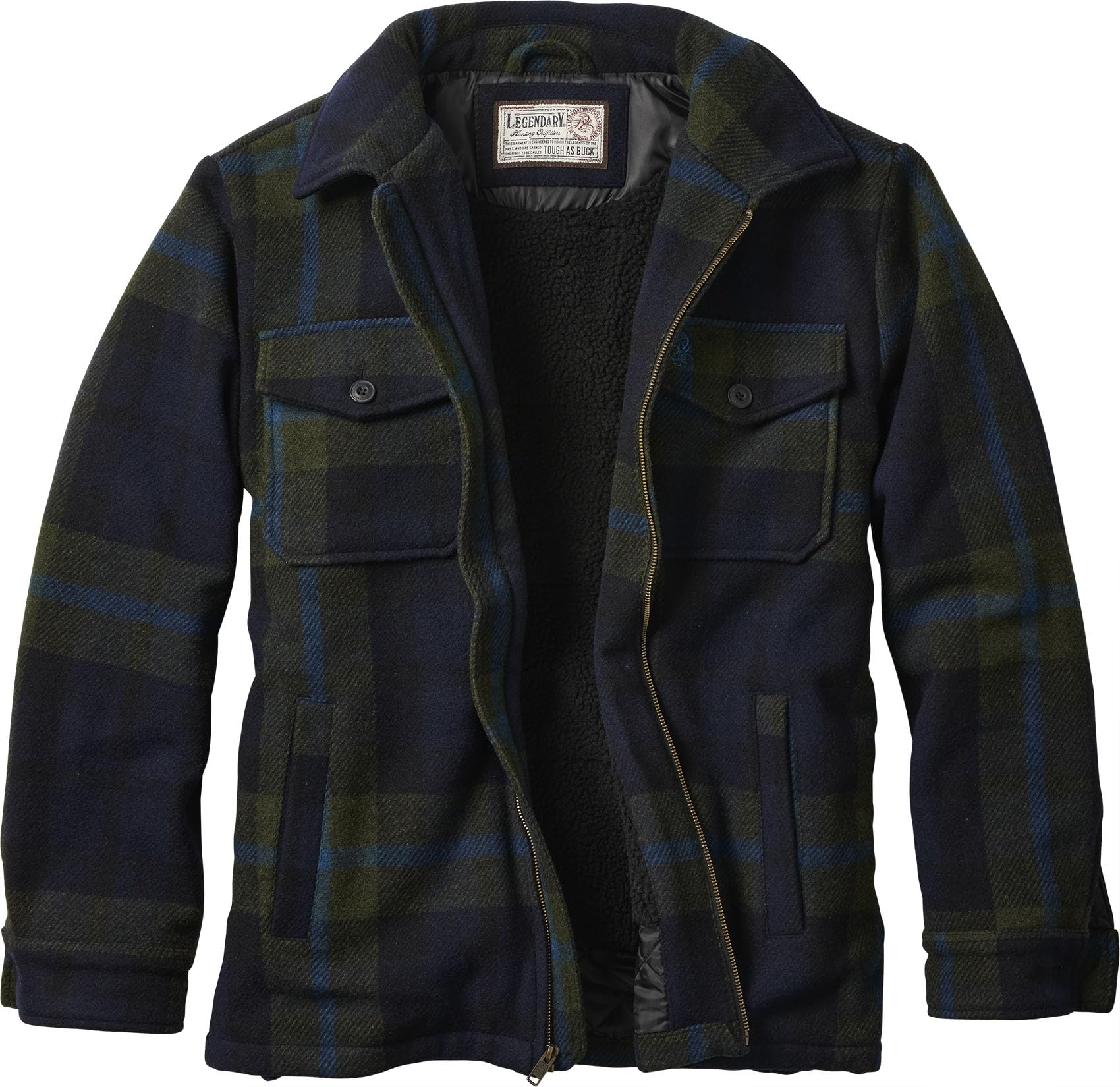 Legendary Whitetails Men's Outdoorsman Sherpa Lined Wool CoatJacket