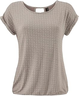 TrendiMax Women's T-Shirt, Short Sleeve Summer Shirt with All-Over Minimal Print, Casual Top, Blouse Tops
