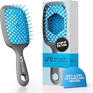 FHI Heat UNbrush Detangling Brush for Wet &amp; Dry Hair | DuoFlex Anti-Static Bristles, Reduces Breakage, Vented Cushion, Ultra-Light High Performance Handle, for All Hair Types