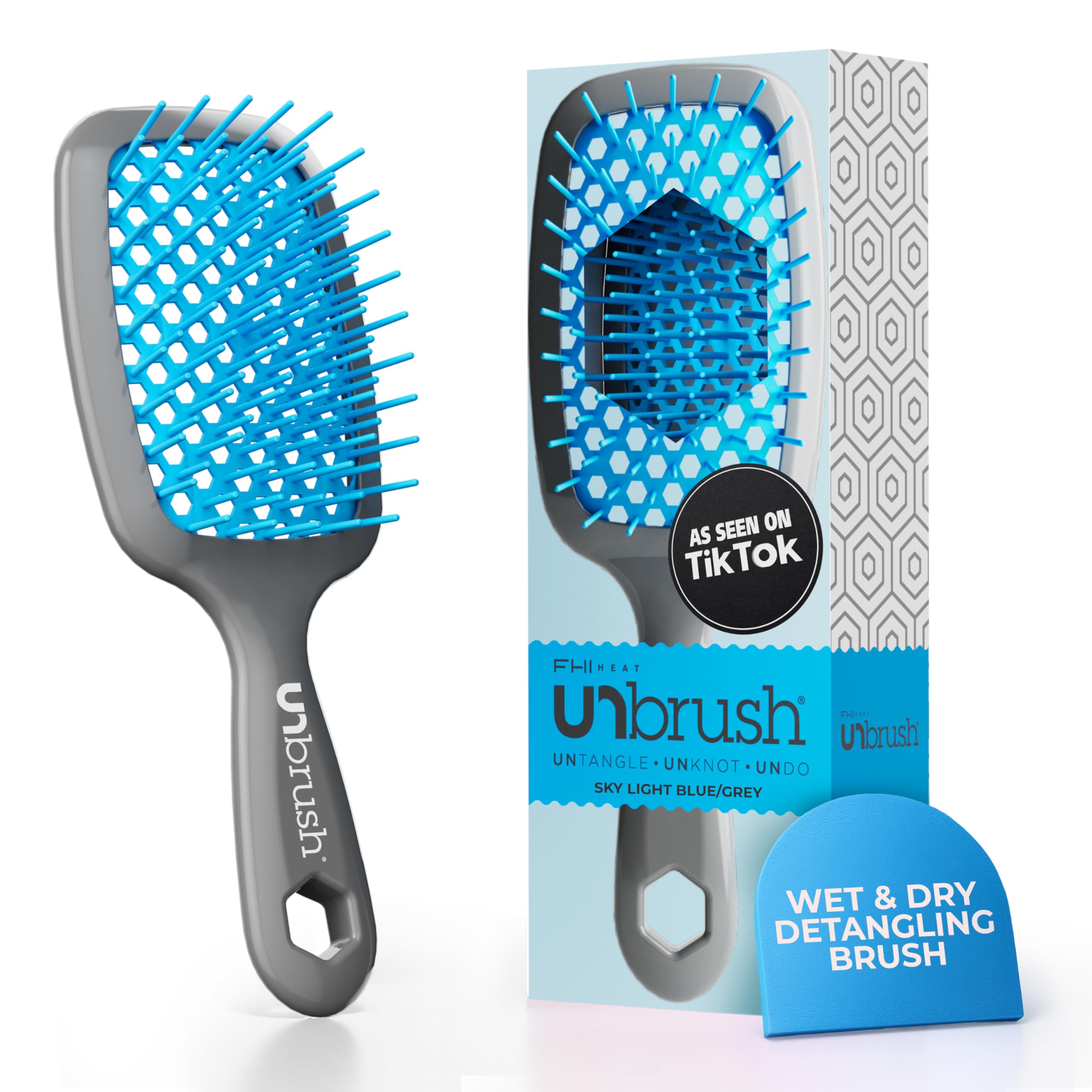 FHI Heat UNbrush Detangling Brush for Wet &amp; Dry Hair | DuoFlex Anti-Static B