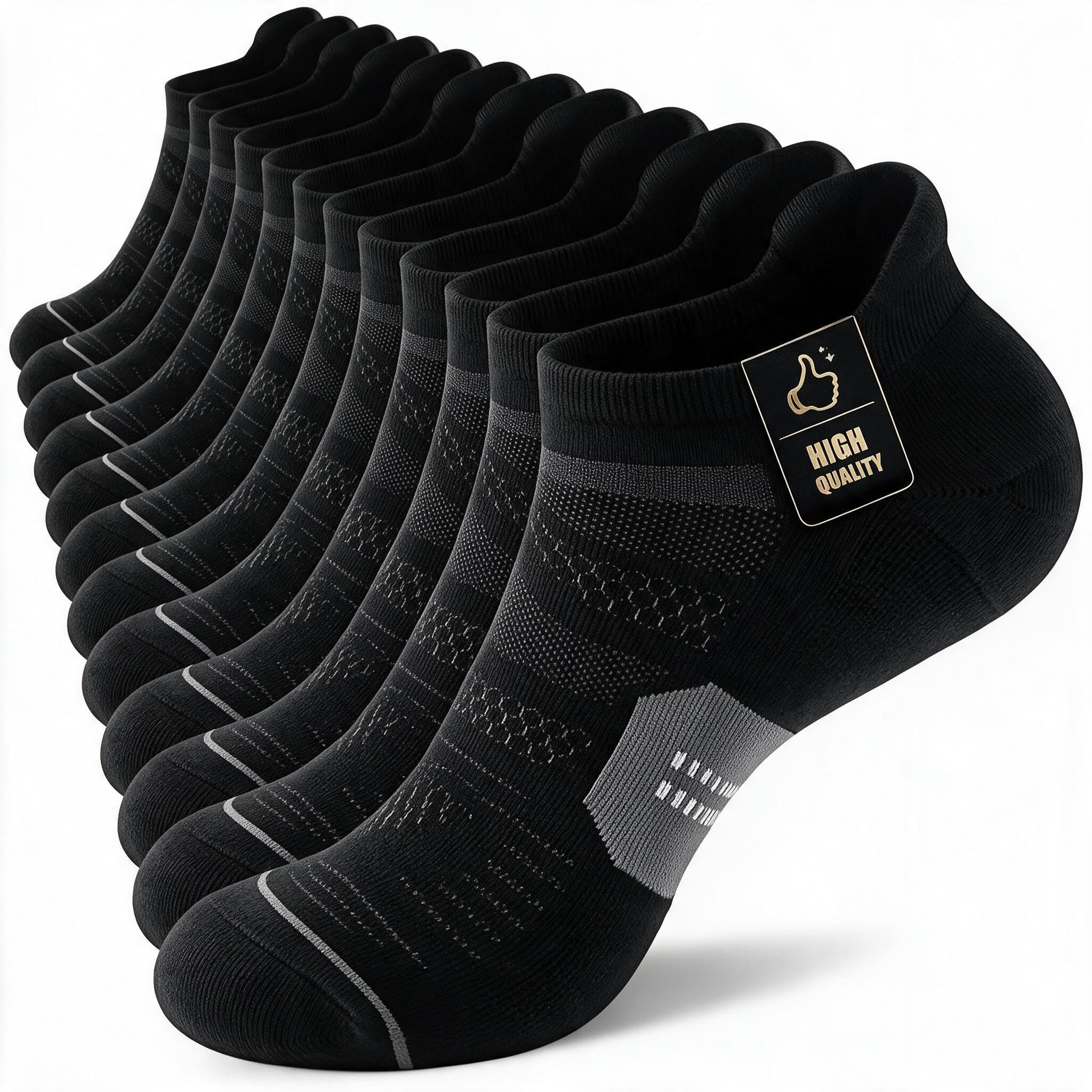 CS CELERSPORT Trainer Socks for Men Women, Cushioned Ankle Running Socks, Sports